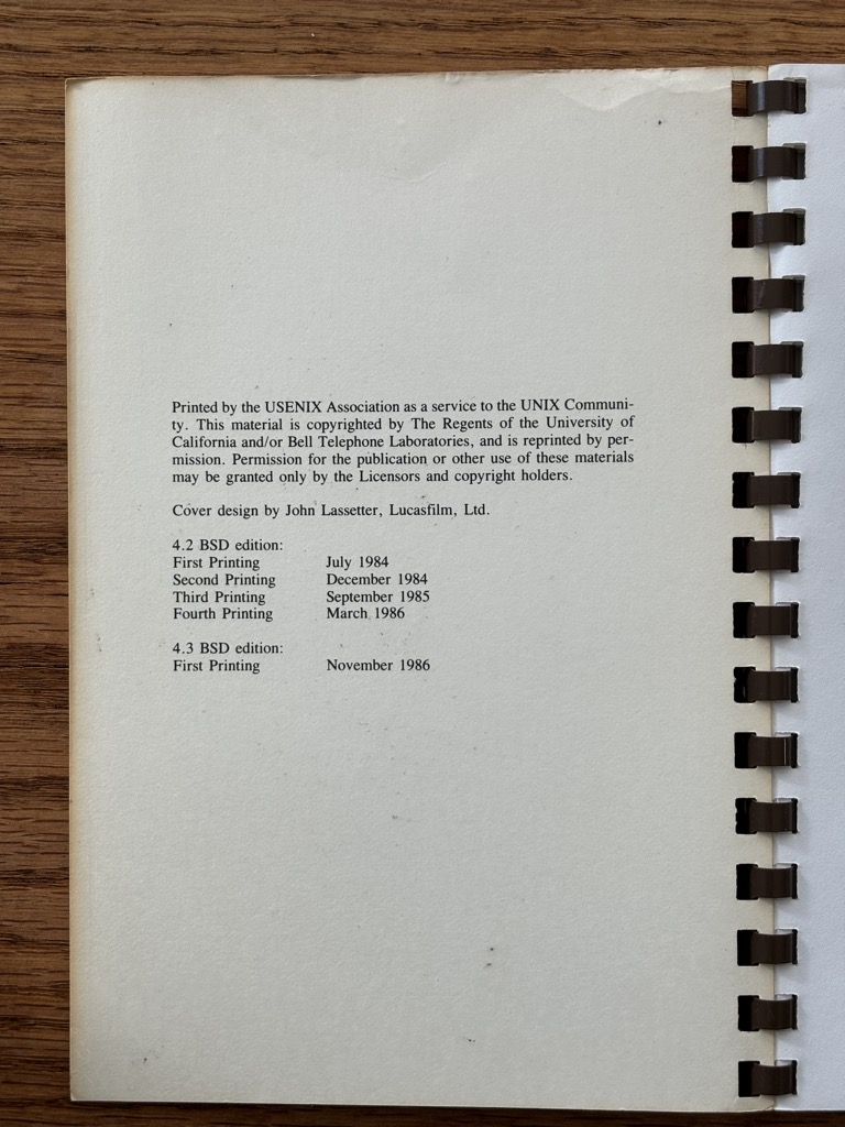 Inside front cover of main index